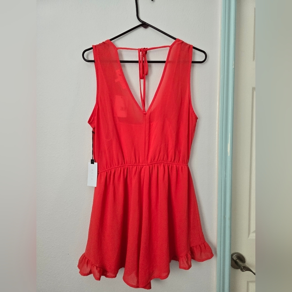 ASTR The Label Women's Orange Playsuit-romper - Picture 2 of 8